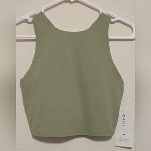 Women's Size Small Athleta Sage Green Conscious Crop A-C Top